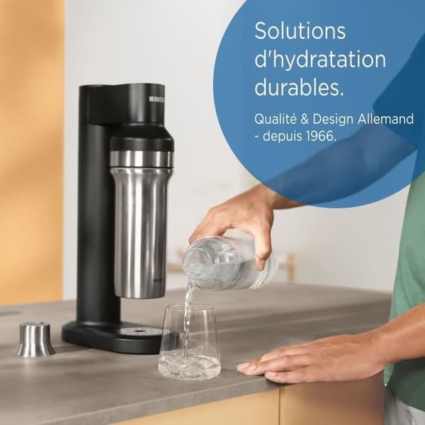 BRITA flaska för sodaTRIO - rostfritt stål - 0,65L - svart