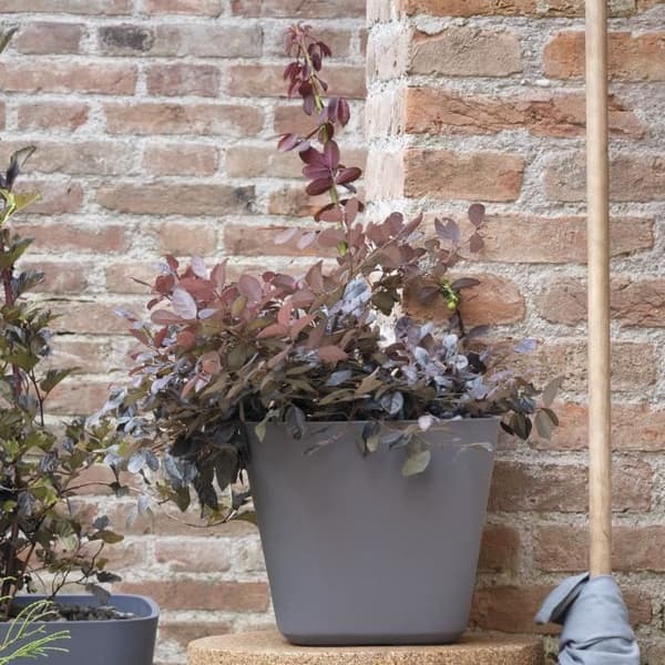 Fyrkantig blomkruka - DEROMA - Origin - 12 L - Grå