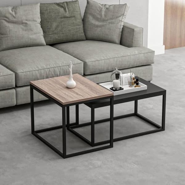 Soffbord - LEKA - Rektangulärt - Antracit - 72 x 45 x 37 cm
