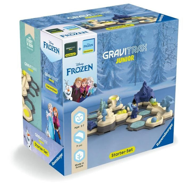Ravensburger-Gravitrax Junior Starter Set Frozen-STEM-konstruktionsspel-Marmorkretsar-71 stycken-Ålder 3 år-73385