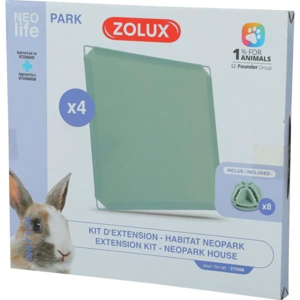 Utbyggnadssats för modulär kapsling - ZOLUX - Neo Park - Rabbit - 4 solida paneler