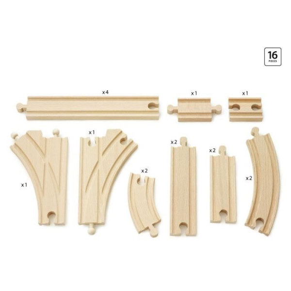 BRIO World - 33402 - Evolution Intermediate Set -16 Rails