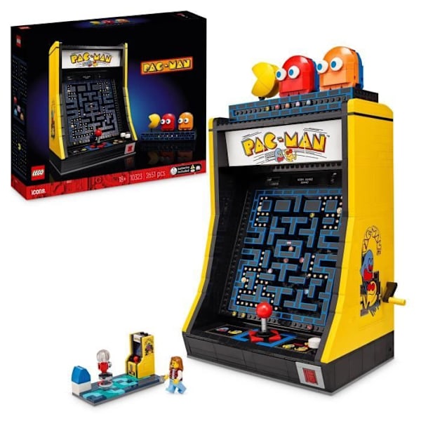 LEGO 10323 Icons PAC-MAN arkadspel, modellsats för vuxna att bygga, spelmaskin med karaktärer