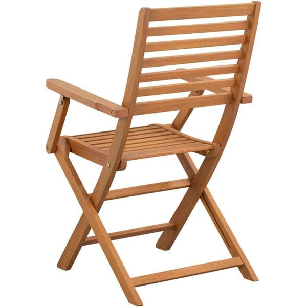 Uppsättning av 2 FSC eukalyptus trädgårdsfällbara fåtöljer - 57,5x56x90cm