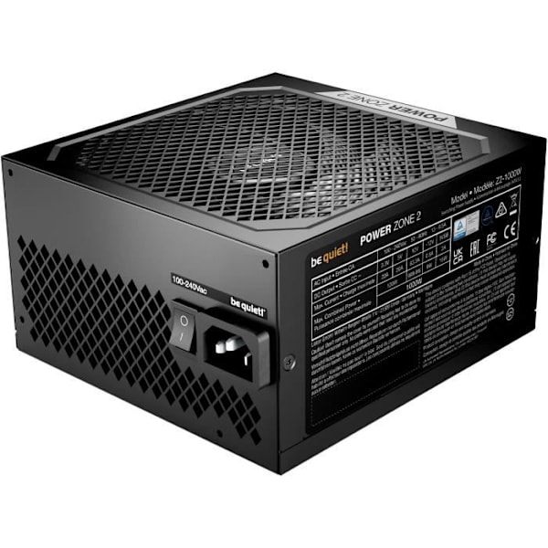 PC-nätaggregat - BE QUIET! - POWER ZONE 2 - 1000 W - 80 Plus Platinum-certifierad - Modulär