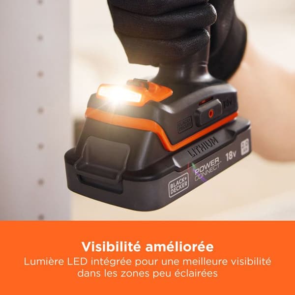 18V sladdlös borrskruvdragare + 2 x 2Ah batterier + laddare - BLACK&DECKER - BCD382D2XK-QW - Med bärväska