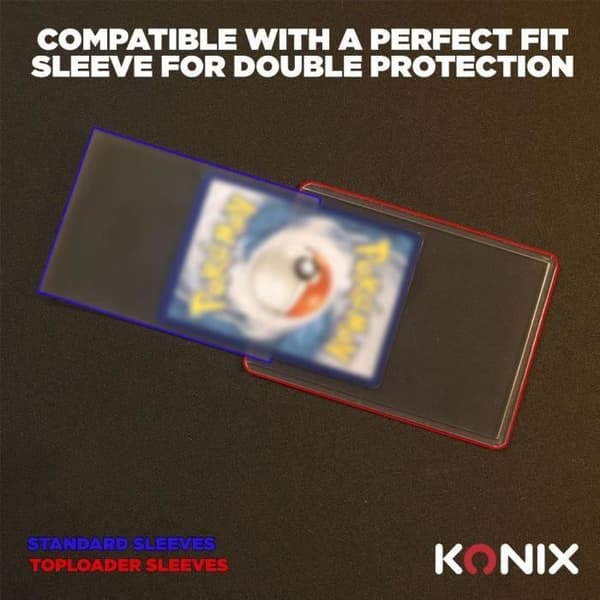 Kortfickor - KONIX - Hårda fack - 25 fickor - Magic The Gathering, Pokémon-kompatibel - Transparent