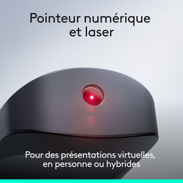 Presentationsfjärrkontroll - Trådlös - Logitech - Spotlight 2 - Bluetooth/USB-C - Grafitgrå