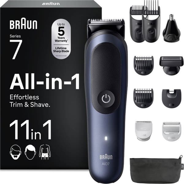 Multifunktionell trimmer - BRAUN - MGK7540 - 120 min - Vattentät - Svart