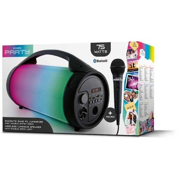 BIGBEN PARTYBTPRO Bluetooth-högtalare - USB SD AUX IN - 38 CM + TRÅDLÖS MIC