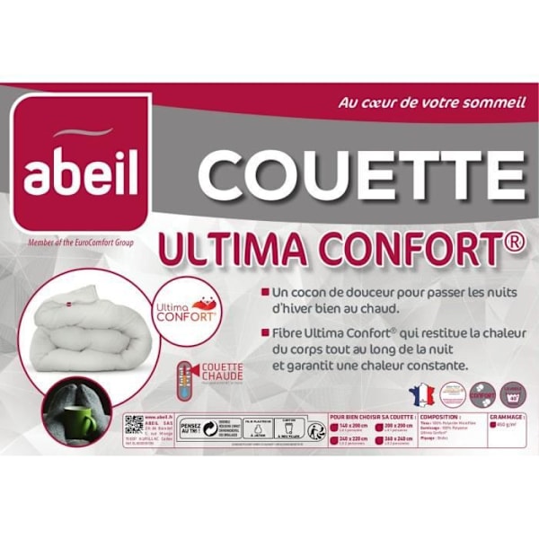ABEIL Varmt täcke 450gr/m² Ultima Comfort - 200 x 200 cm