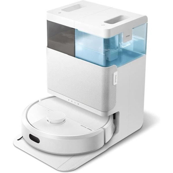 iRobot Roomba Plus 405 Combo Robot + AutoWash - Multifunktionsbas - Tvätta och torka våtservetter - LiDAR Clearview Vit