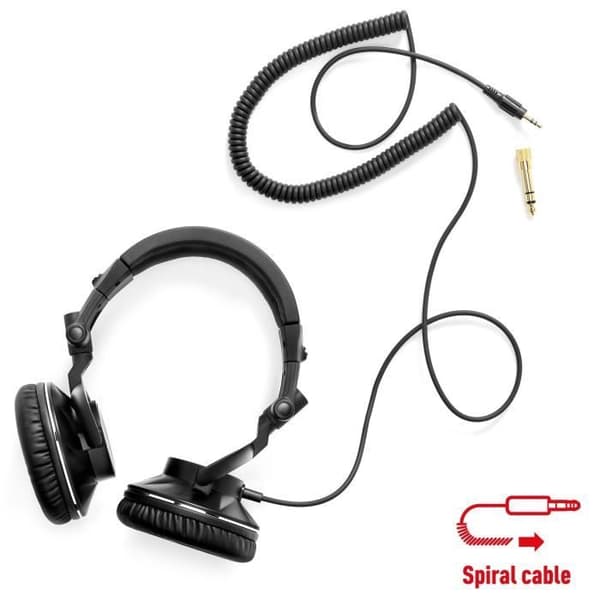 HERCULES HDP DJ60 - DJ-hörlurar - Högpresterande ljud - Optimal isolering - Vikbar - 3 m kabel - Svart