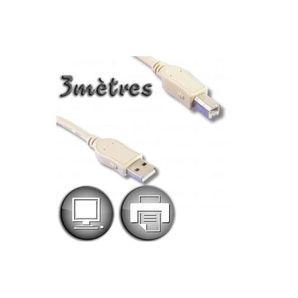 USB 2.0 En han / kabel B 3 m