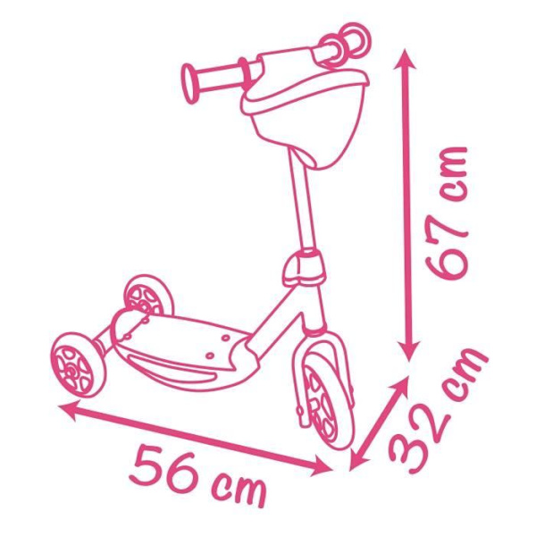 SMOBY Corolle Scooter 3Rdes 3 år