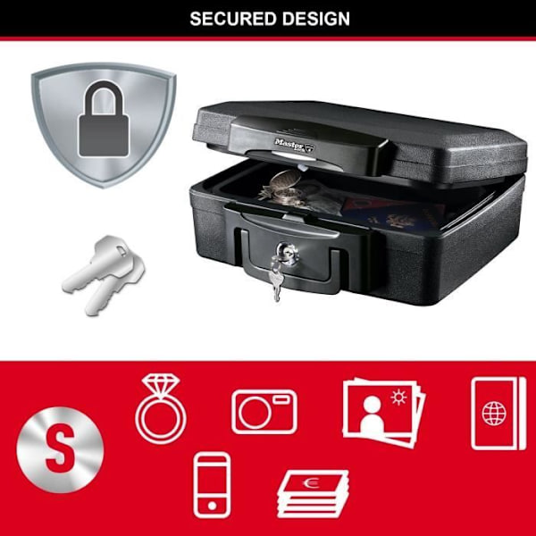 MASTER LOCK Säkerhetsfodral / Safe - Brandsäker och vattentät - Format S - 4,9L