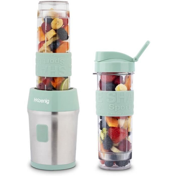 Minimixer - SMOO18 - 300 W - 570 mL - Pastellgrön - 2 flaskor ingår