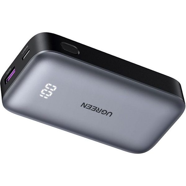 Smalt externt batteri - UGREEN - 10 000 mAh - Grå