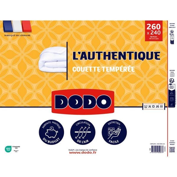 DODO Mellantjockt Påslakan 250g/m² - THE AUTHENTIC - 240 x 260 cm - Vit