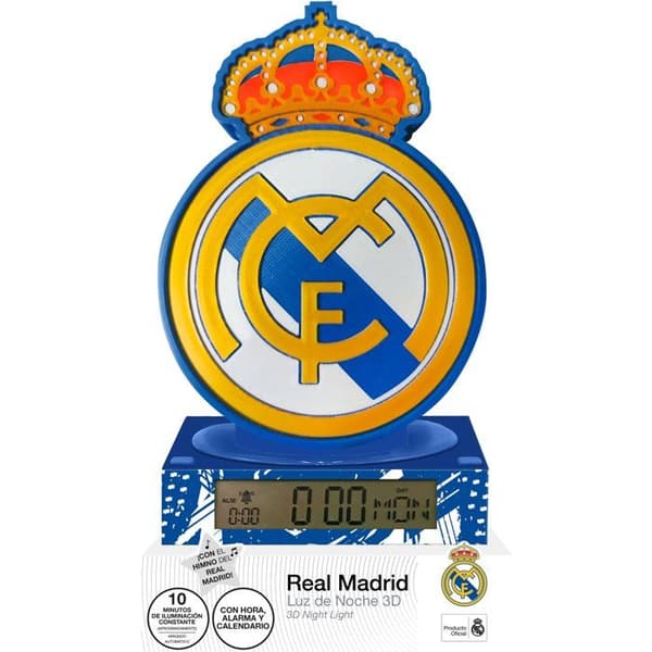 Ljusande 3D-väckarklocka med figur - BARN LICENSERING - Real Madrid - Ålder 3+