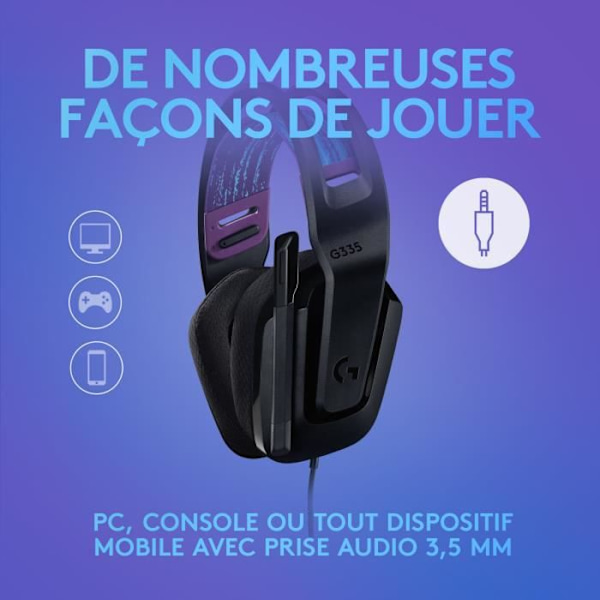 GAMING-headset - Lättvikt - LOGITECH G - G335 WIRED - SVART Discord-certifierad