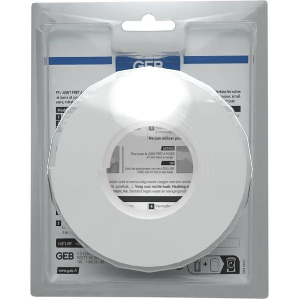 Monteringsklar skarv - GEB - Bredd 41 mm x 3,35 m - Vit