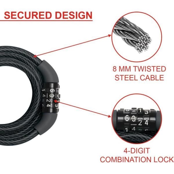 MASTER LOCK Cykellåskabel - 1,2 m kabel
