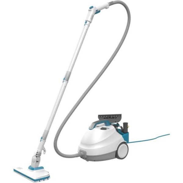 BLACK+DECKER - BHSMP2314-QS - Multifunktions slädångrengörare 2300W - Tank: 1,2L - Kabel: 8m - 14 tillbehör Blå, Vit