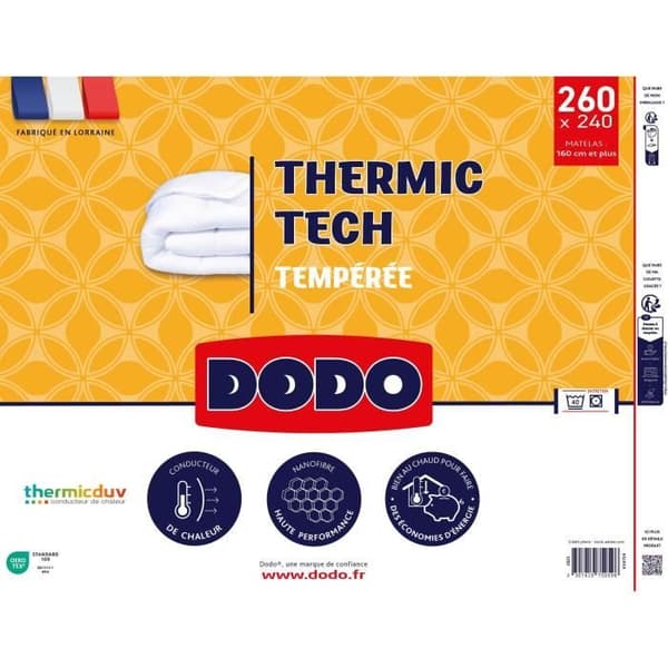 DODO - 250 g/m² tempererat täcke - THERMIC TECH - 240 x 260 cm - Vit