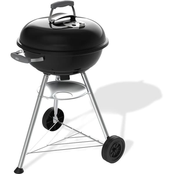 Weber Compact Kettle Charcoal Grill - 47 cm diameter - emaljerat stål - luftventil - 6 kuvert - svart