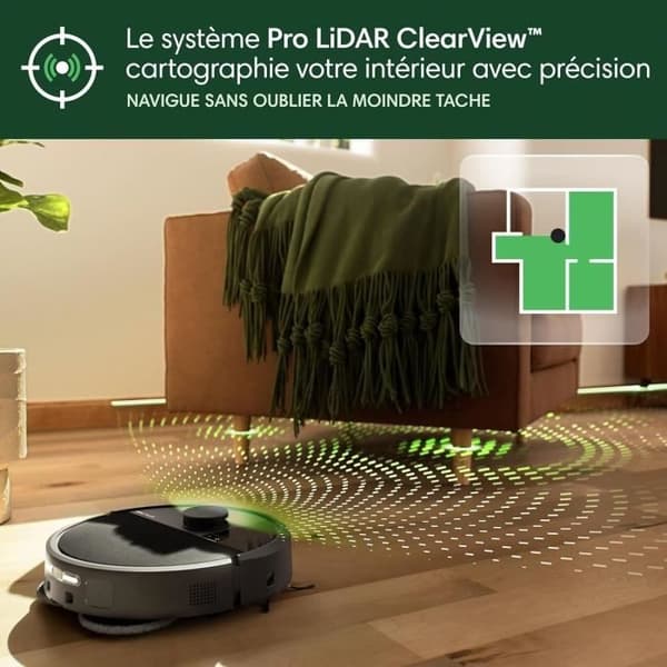 iRobot Roomba Plus 505 Black - Multifunktionsbas - Tvätt och varmluftstorkning av våtservetter - PrecisionVision AI