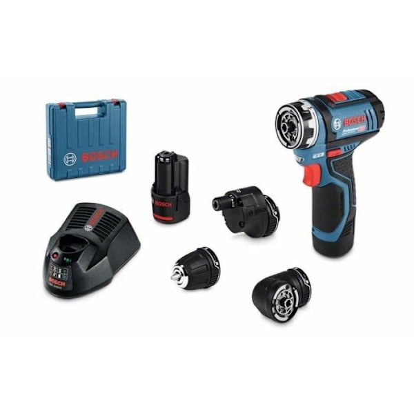 Borrskruvmejsel BOSCH PROFESSIONAL Flexiclic GSR 12V-15 FC + 2 batterier 2,0Ah + GAL 1230 CC