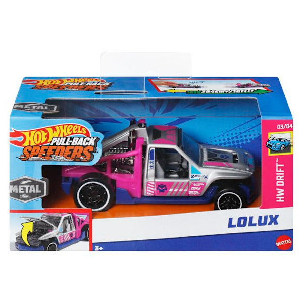 Hot Wheels Pull-Back Fordon - Skala 1/43 - Hot Wheels - HPR70