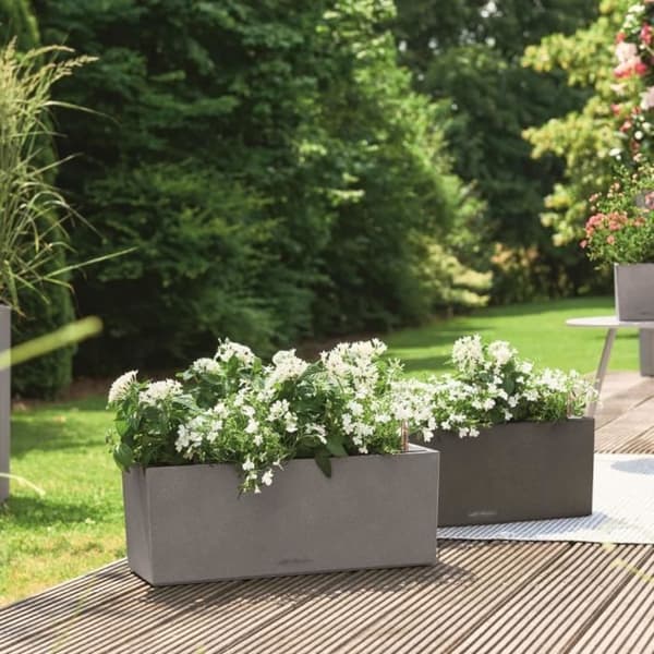 LECHUZA Jardiniere - Balconera sten 50 - 50×19×19 cm - Komplett kit - Stengrå - 8 L