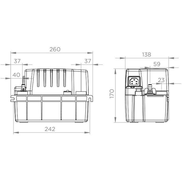 Kondensatlyftpump - SFA - Sanicondens Pro V02 - 45 dBA - Panna / Luftkonditionering