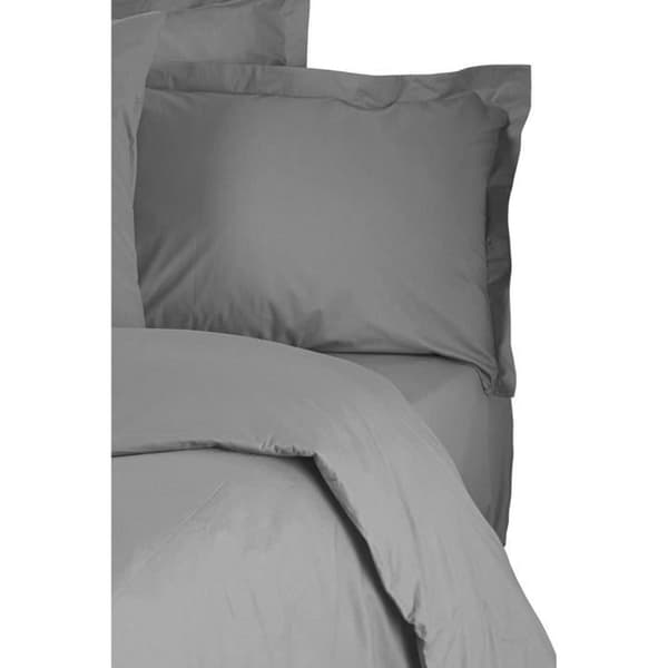 Bäddset - 1 påslakan 220 x 240 cm + 2 örngott 60 x 60 cm - 100% förstärkt bomull - Grå