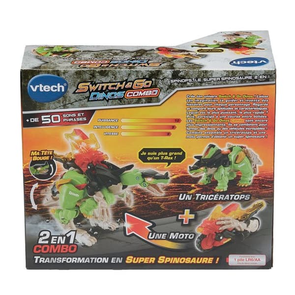 VTECH - SWITCH & GO DINOSAURIEKOMBO - SPINOPS, SUPERSPINOSAURIE 2 I 1 - Flerfärgad