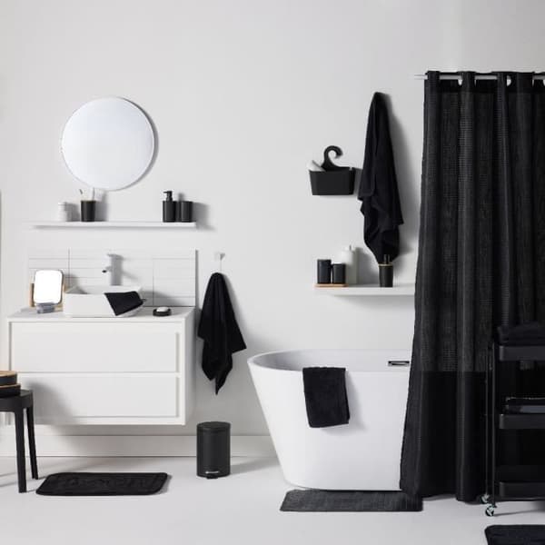 Ultraabsorberande badrumsmatta - TODAY - UTILITY - 40 x 60 cm - Svart