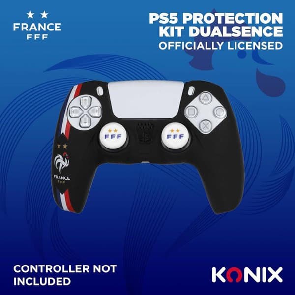 Skyddsfodral för DualSense PS5-kontroll - Konix - FFF - Silikon - Tumstöd - Svart