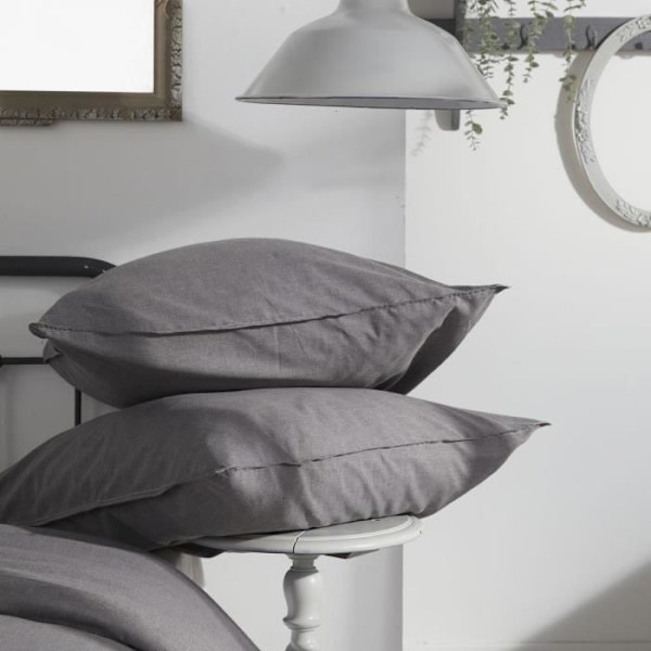 Påslakan - TODAY - CHARME - Chambray - Mörkgrå Capucine - 260 x 240 cm