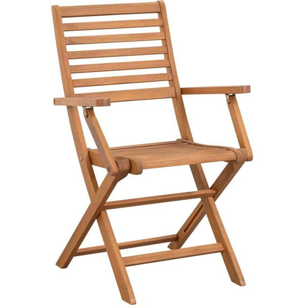 Uppsättning av 2 FSC eukalyptus trädgårdsfällbara fåtöljer - 57,5x56x90cm