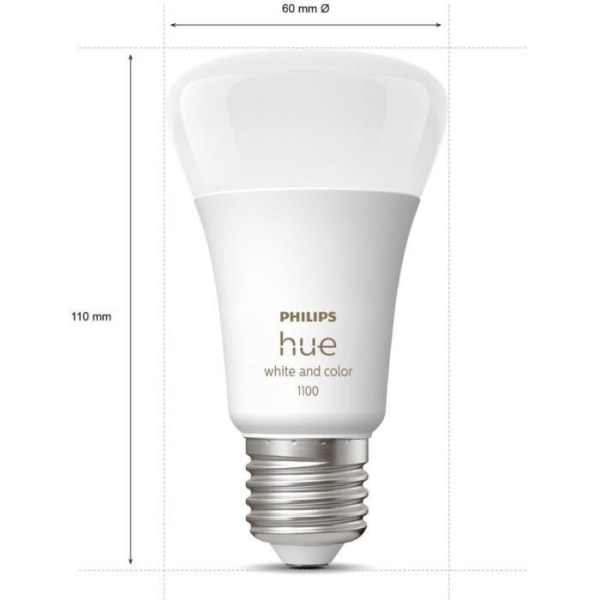 Philips Hue White and Color Ambiance, Starter Kit 3 Bulbs E27, 75W, Bluetooth, arbetar med Alexa, Google och HomeKit