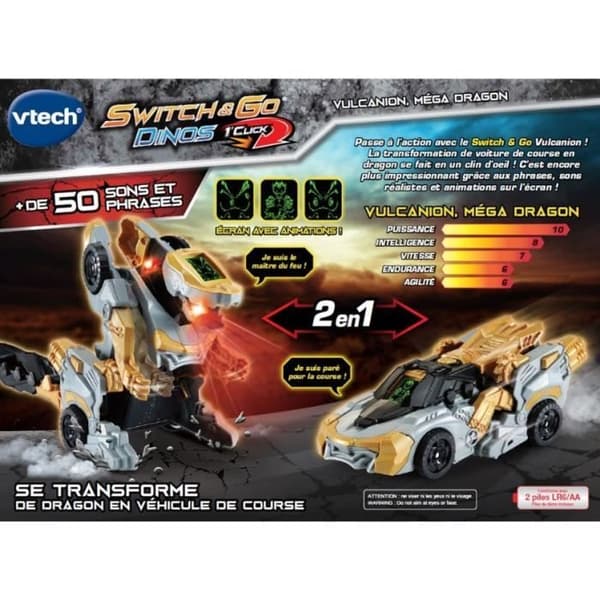 VTECH - Switch & Go Dinos - 1'klick - Vulcanion, Mega Dragon