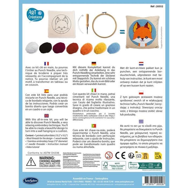 Magic Needle Brodery - SENTOSPHERE - Konst & Kreationer - Punch Needle - Fox - Introduktion till virkning - Ålder 6+