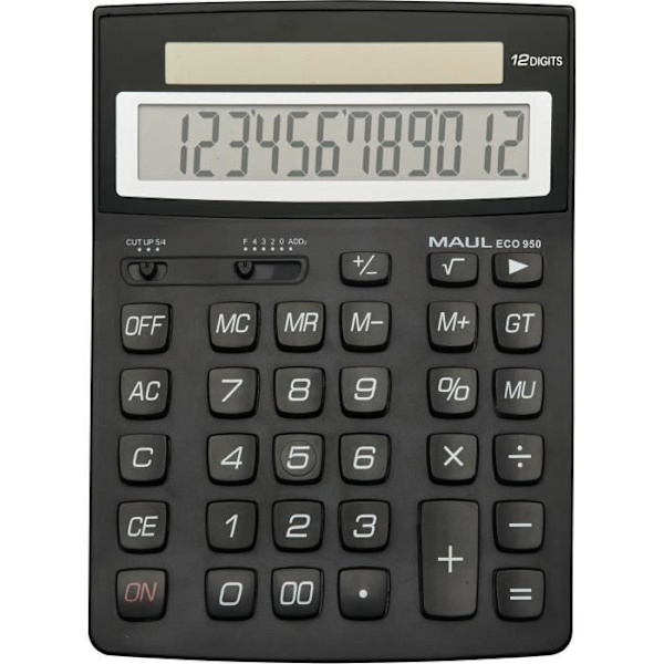 Bordskalkylator - MAUL - ECO 950 - Solcellsdriven - Vinklad LCD-skärm - 80 % återvunnet hölje