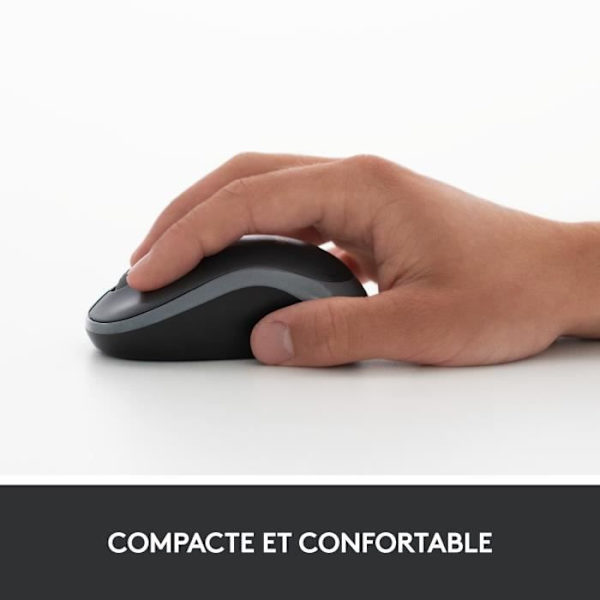 Logitech trådlös optisk mus - M185 Röd