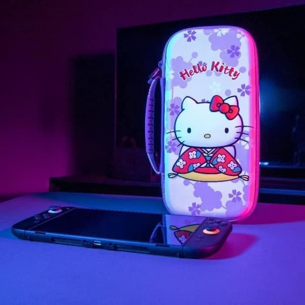 Skydds- och transportfodral - KONIX - Hello Kitty Nintendo Switch 2 - Tillbehörsförvaring - 3D-mönster - Rosa