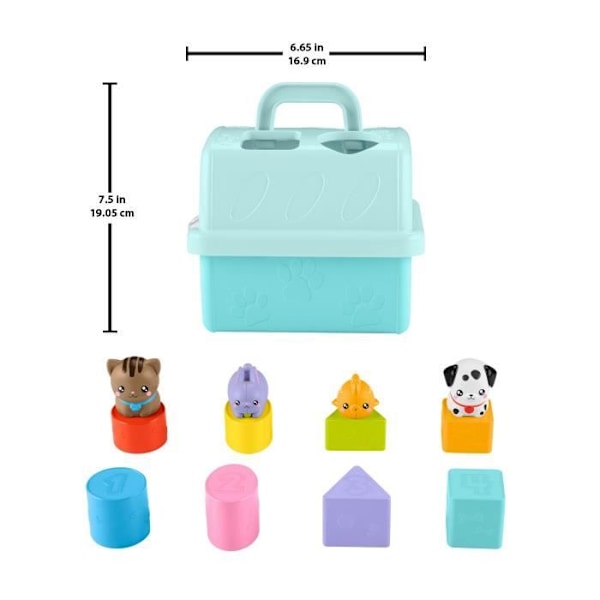 Fisher-Price-Sorter Animal Transport Crate-Sorter 8 block HTW93