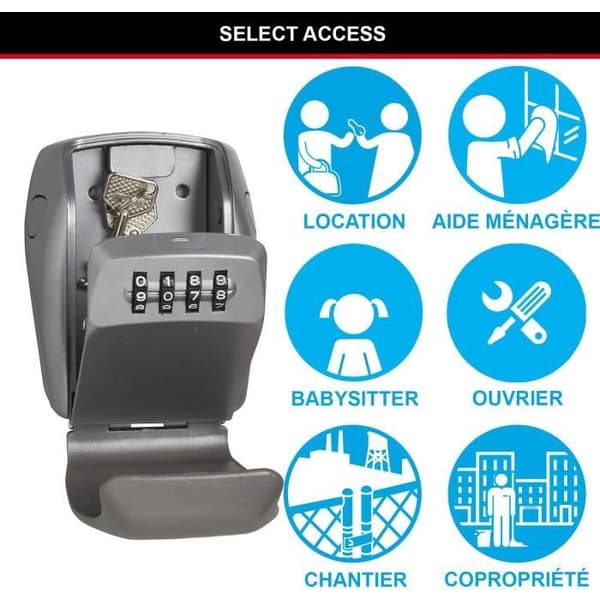 MASTER LOCK Säker nyckellåda - L-format - Förstärkt säkerhet - Väggmontering