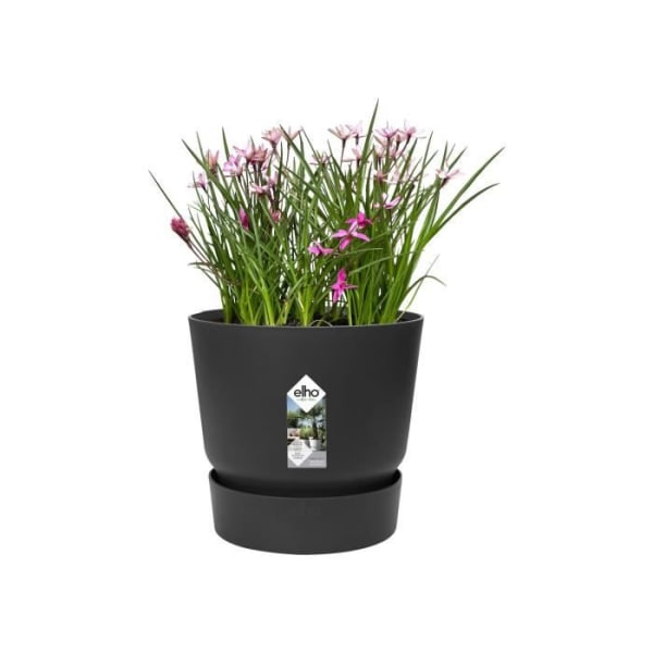 ELHO Rund blomkruka Greenville 30 - Utomhus - Ø 29,5 x H 27,8 cm - Levande svart